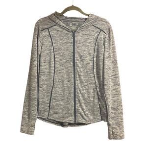 XERSION ATHLETIC HOODED JACKET‎ HOODIE FULL ZIP POCKETS BLUE & WHITE SIZE MEDIUM